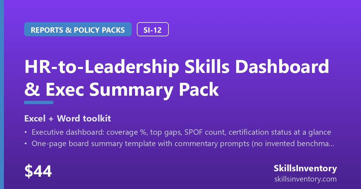 HR-to-Leadership Skills Dashboard & Exec Summary Pack