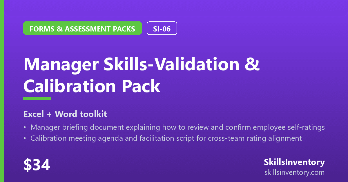 Manager Skills-Validation & Calibration Pack