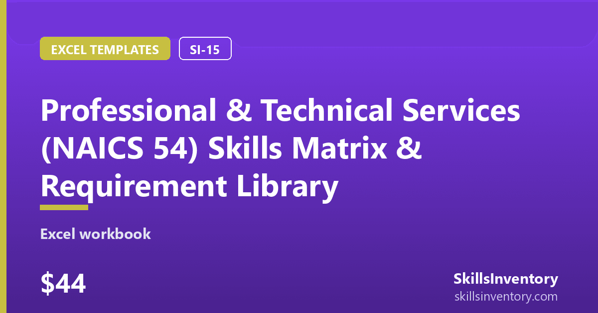 Professional & Technical Services (NAICS 54) Skills Matrix & Requirement Library