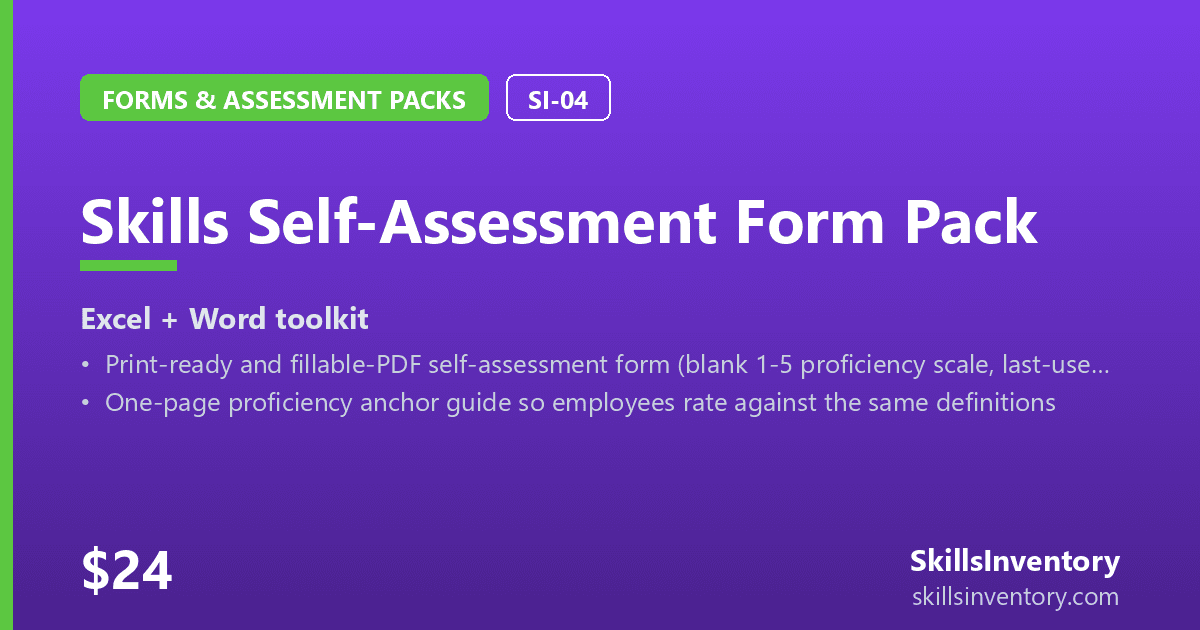 Skills Self-Assessment Form Pack